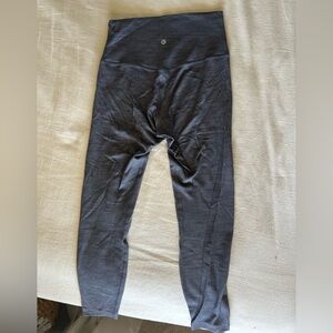 lululemon gray high rise align leggings, 7/8 pant, size 6